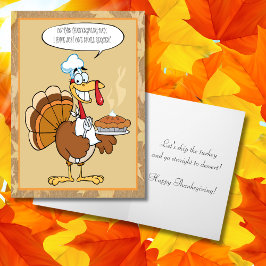Rolig kalkon Glad Thanksgiving serverar paj Helgkort