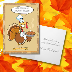 Rolig kalkon Glad Thanksgiving serverar paj Helgkort