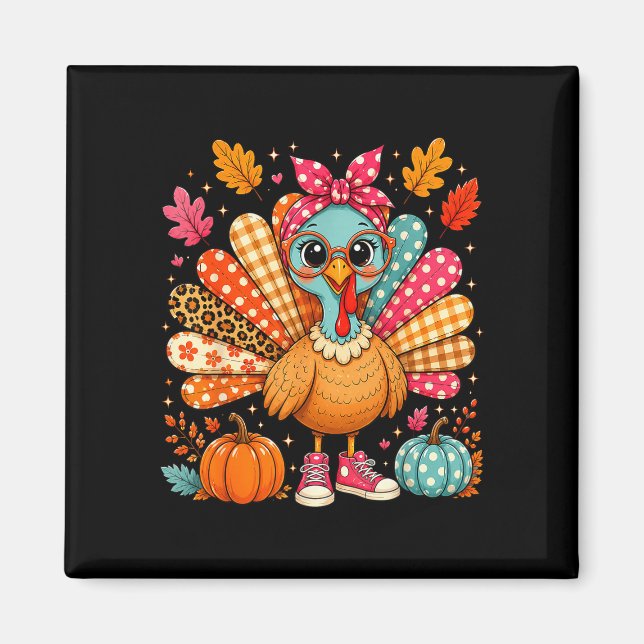 Rolig kalkon glugga kokett tacksgiving tacksam magnet (Framsidan)