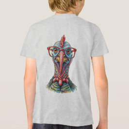 Rolig kalkon i glasögon Tecknad Rolig T Shirt