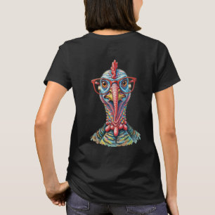 Rolig kalkon i glasögon Tecknad Rolig T Shirt