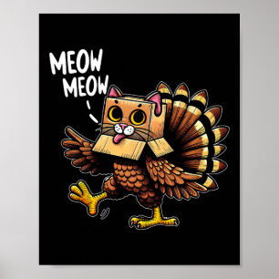 Rolig kalkon katt jamar män kvinnor barn Glad tack Poster