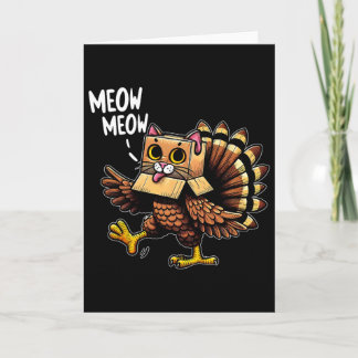 Rolig Kalkon Katt Men Kvinnor Barn Glad Thanksg Kort