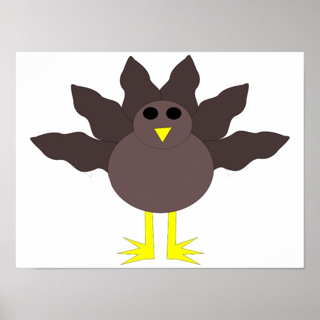 Rolig kalkon-poster för Thanksgiving Poster (Framsidan)