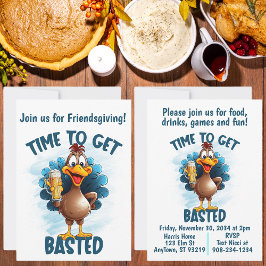 Rolig kalkon tackgivningsdag eller Friendsgiving Inbjudningar