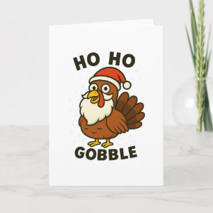 Rolig Kalkon Tomte Jul Thanksgiving Humor Ho Kort