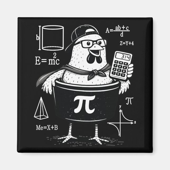 Rolig kalkylator för kycklingpannor Matematiklärar Magnet (Framsidan)