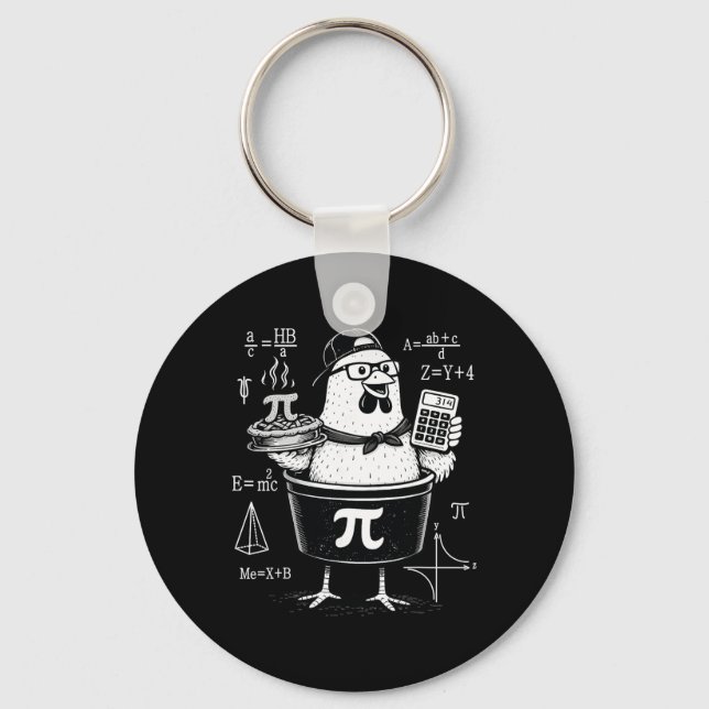 Rolig kalkylator för kycklingpannor Matematiklärar Nyckelring (Framsida)