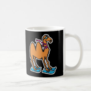 rolig kamel på skidor kaffemugg