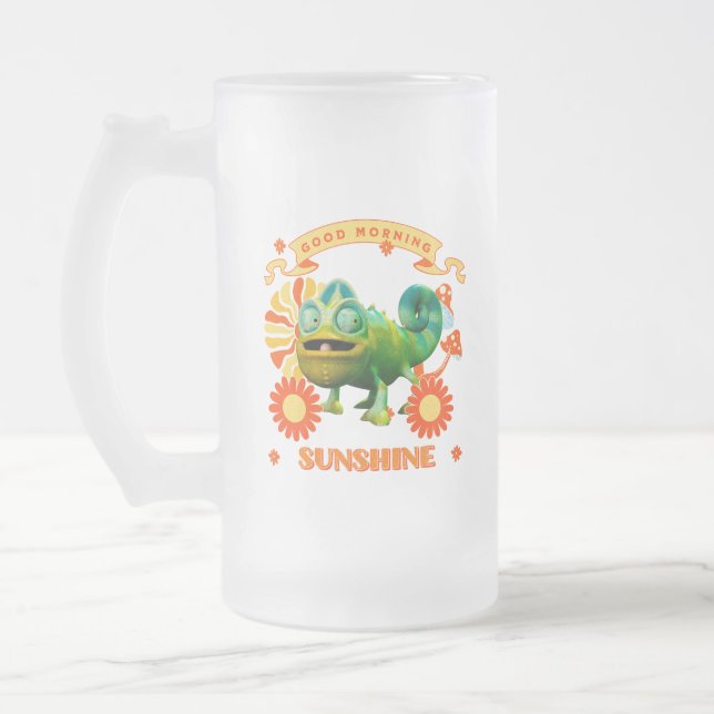 Rolig Kameleont God Morgon Solsken Frostat Ölglas (Vänster)