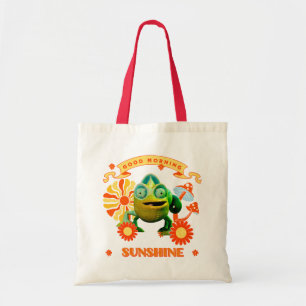 Rolig Kameleont God Morgon Solsken Retro Konst Tygkasse