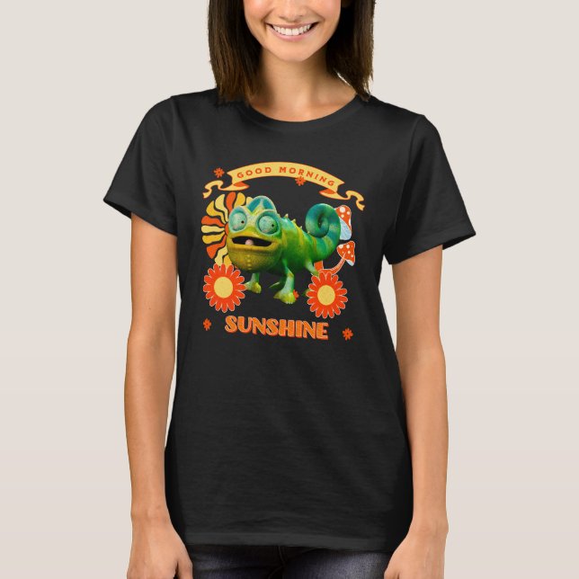 Rolig Kameleont God Morgon Solsken T Shirt (Framsida)