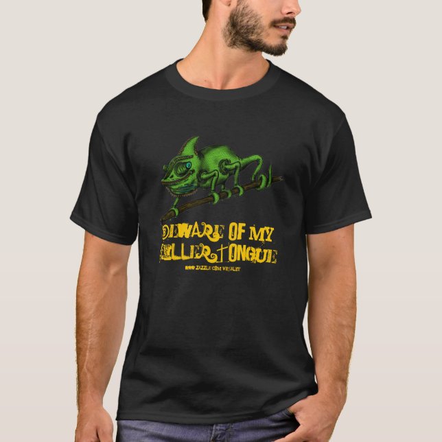 Rolig kameleontt-skjorta tee shirt (Framsida)