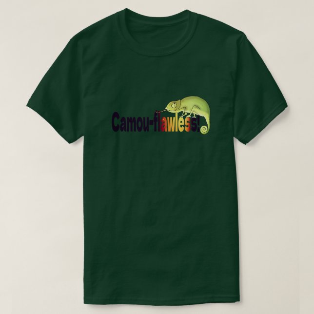 Rolig Kamouflage-fläckfri Kameleont Punsj T Shirt (Design framsida)