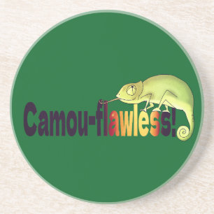 Rolig Kamouflage-flawless Kameleont Puns Underlägg