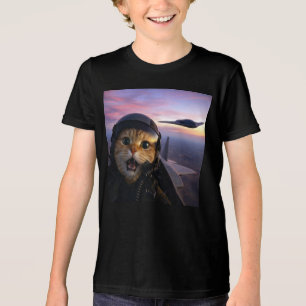 Rolig Kämpande Pilotkatt , Vintage Kattkrig , Katt T Shirt