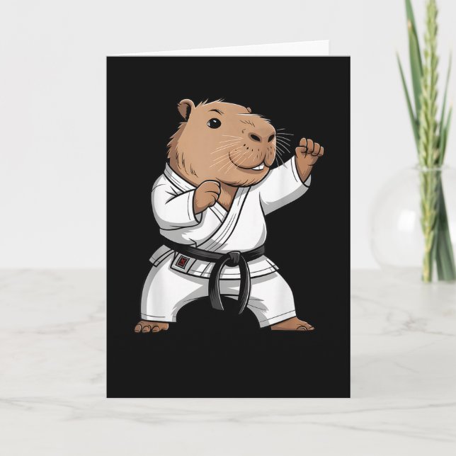Rolig kampsport Capybara Karate Taekwondo Jiu J Kort (Framsida)