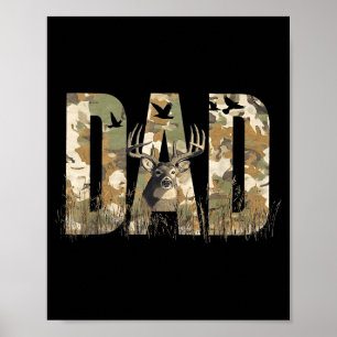 Rolig Kamu Dad Jakt Kamouflage Hjort Fars Dag Poster
