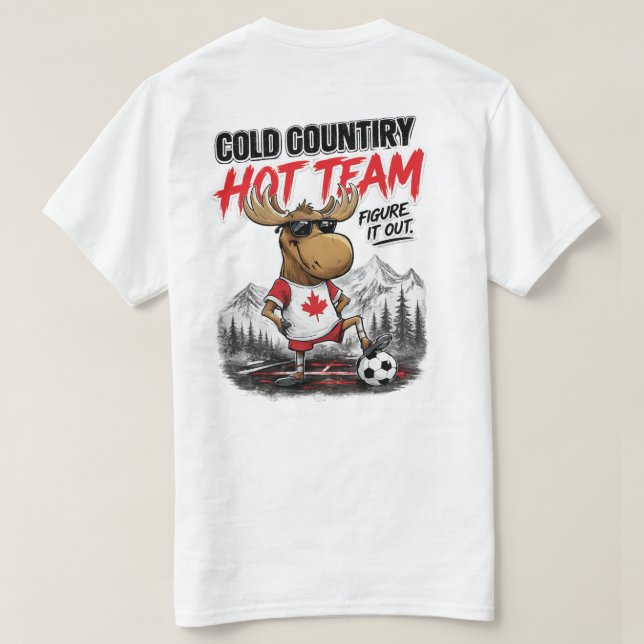 Rolig Kanada-fotbollströja med älg för fans T Shirt (Design baksida)