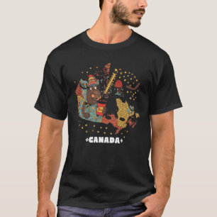 Rolig Kanada Karta Bäver Hockeymössa T Shirt