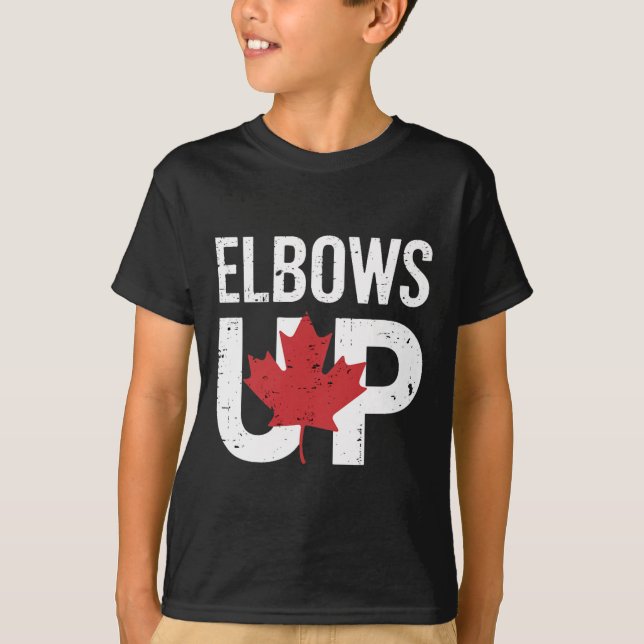 Rolig Kanada Meme Armbågar Upp  T Shirt (Framsida)
