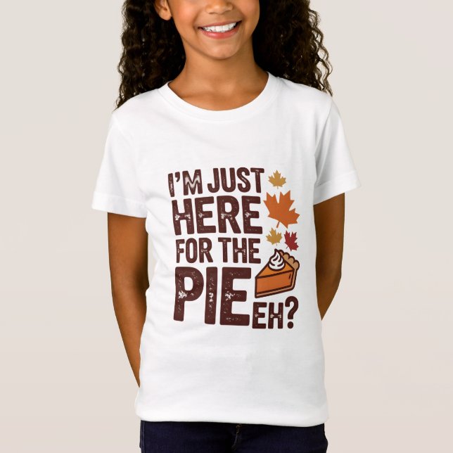 Rolig kanadensisk Thanksgiving Paj 'Eh' Retro Höst T Shirt (Framsida)