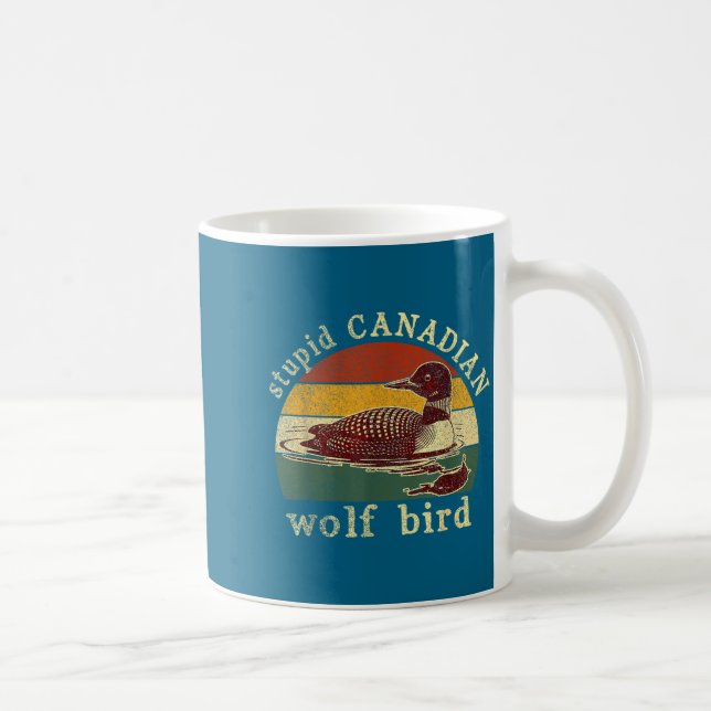 Rolig kanadensisk varg rolig lom fågel lommar meme kaffemugg (Höger)