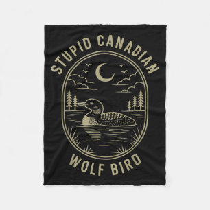 Rolig kanadensisk vargfågel lom hockey vilda djur fleecefilt
