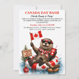Rolig kanadensiskt utter Canada Day-poolparty Inbjudningar