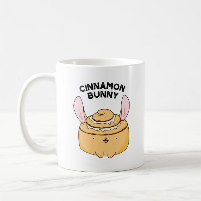 Rolig Kanelkanin Puns Om Kanelbulle Kaffemugg (Vänster)