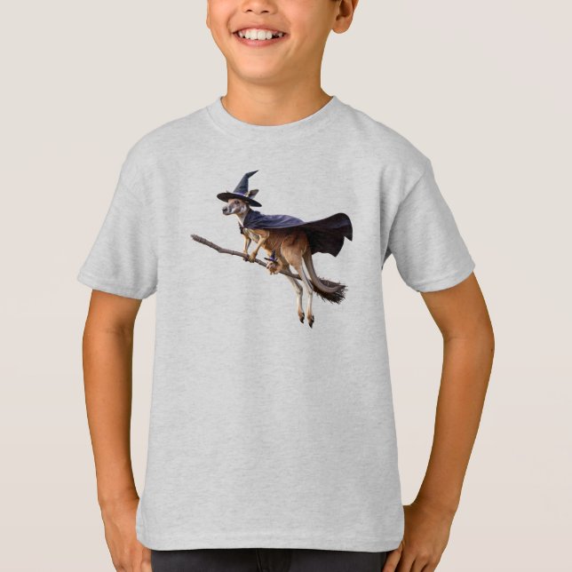 Rolig kängru-häxa barn- t shirt (Framsida)