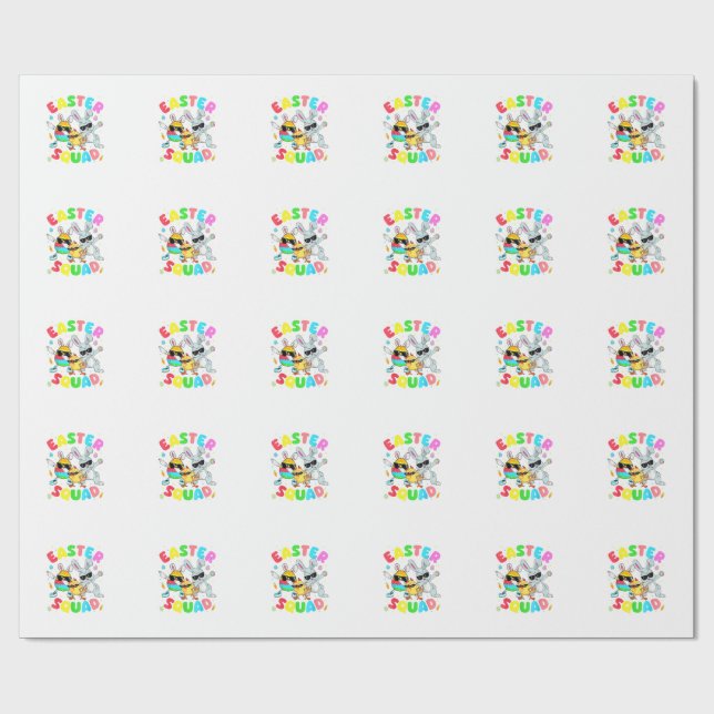 Rolig Kanin Ägg Kyckling Påsk Lag Dag Män Presentpapper (Platt)