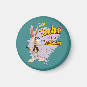 Rolig kanin Bästa läraren i klassrummet Magnet