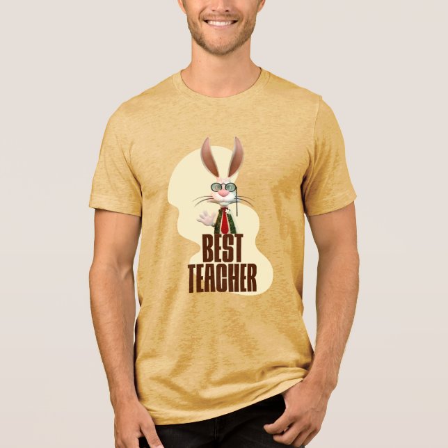 Rolig kanin Bästa läraren T Shirt (Framsida)