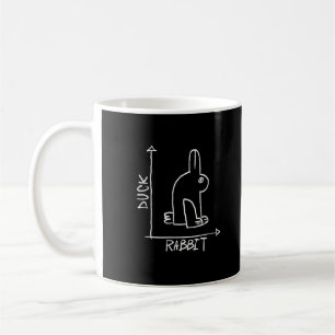 Rolig kanin eller anka, vilda djur diptyk kaffemugg