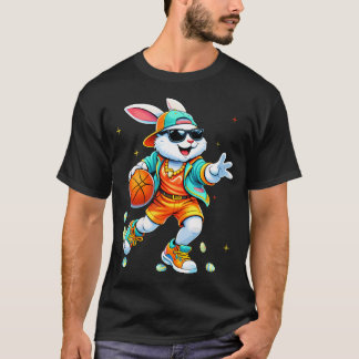 Rolig kanin kanin basketboll påsk män pojke barn t shirt