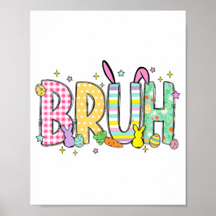 Rolig Kanin Påskägg Glad Påsk Trendig B Poster