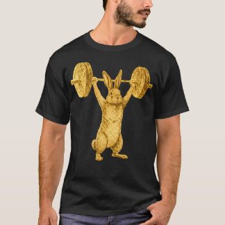 Rolig Kanin Tyngdlyftning Illustration Kanin T Shirt