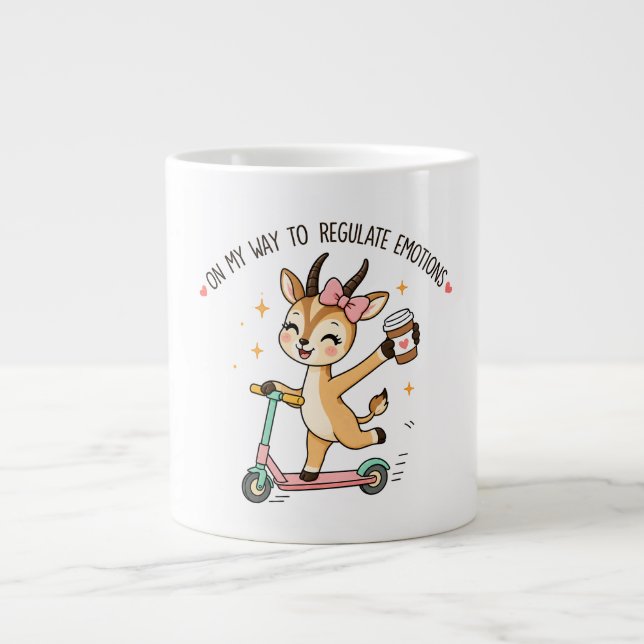 Rolig känsloreglerande gasell med kaffe jumbo mugg (Framsidan)