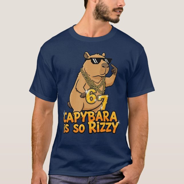 Rolig Kapybara är Så Rizzy Meme 67 rolig T Shirt (Framsida)