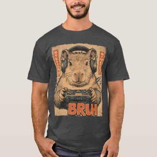 Rolig Kapybara Bruh TV-spel Japansk Anime Man T Shirt