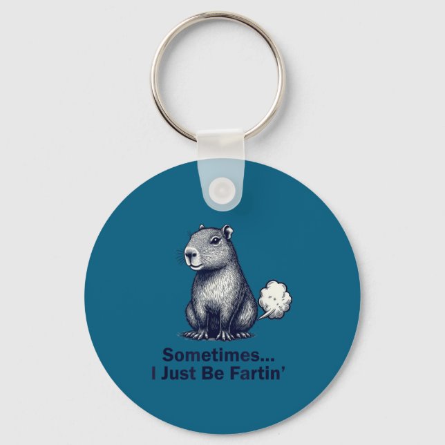 Rolig Kapybara Ibland Bara Fartar Design  Nyckelring (Framsida)