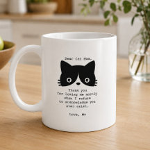 Rolig Kära Katt Mamma Svart Vit Personlig Mugg