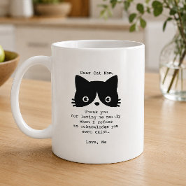 Rolig Kära Katt Mamma Svart Vit Personlig Mugg