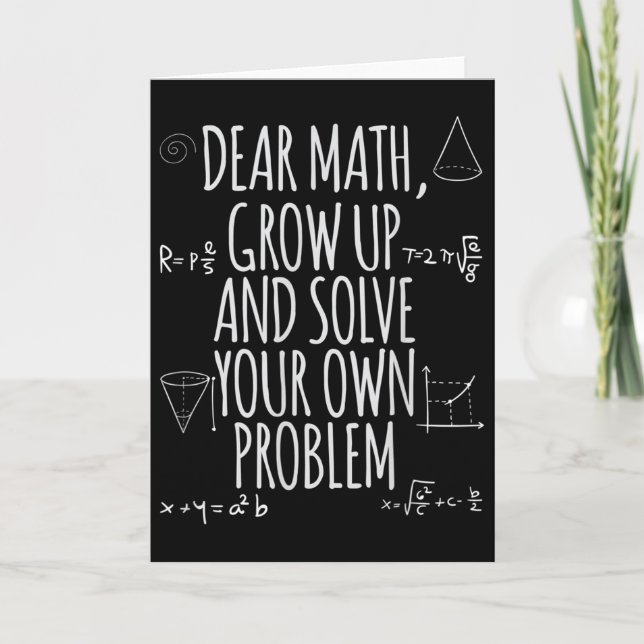 Rolig Kära Matematik Väx Upp Citat Problemlösare  Kort (Framsida)