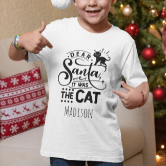 Rolig Kära Tomte det var Katten Personligt Namn T Shirt