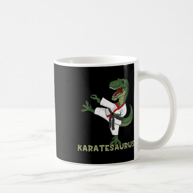 Rolig Karate Dinosaur Karatesaurus T-rex Grafisk K Kaffemugg (Höger)