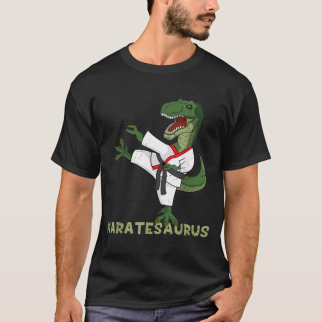 Rolig Karate Dinosaur Karatesaurus T-Rex Grafisk T Shirt (Framsida)