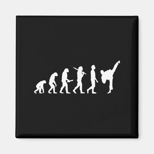 Rolig Karate Taekwondo Evolution - Karateka Magnet (Framsidan)
