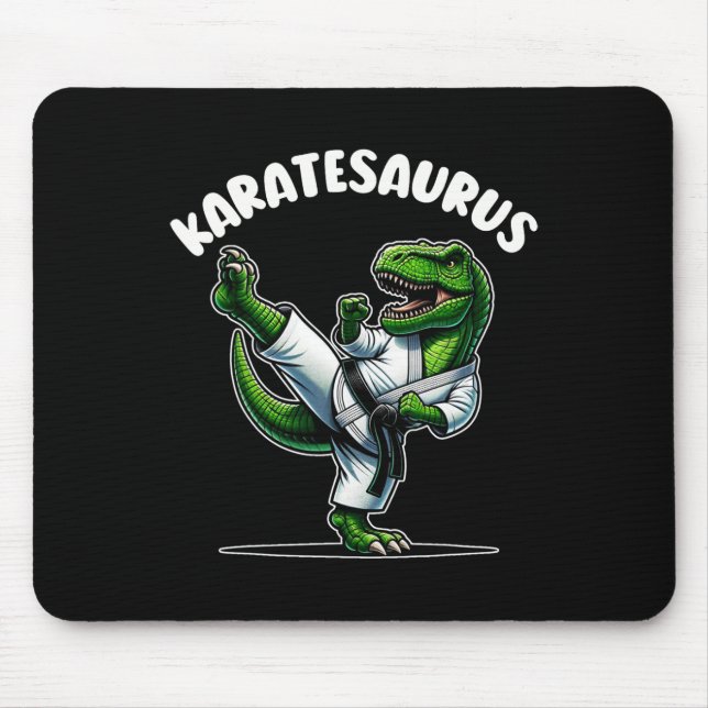 Rolig Karatesaurus Dinosaurie T Rex I Karate Gi Bl Musmatta (Framsidan)